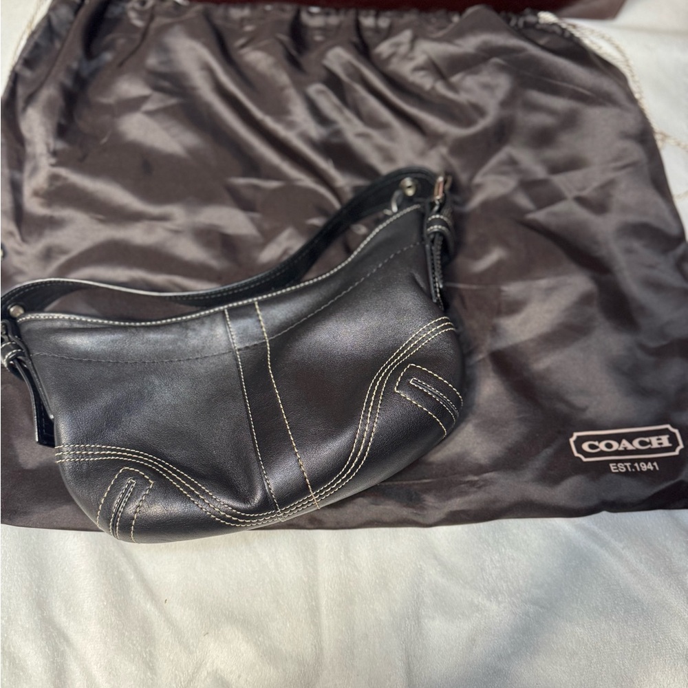 Black soho Coach shoulder bag with silver hardware